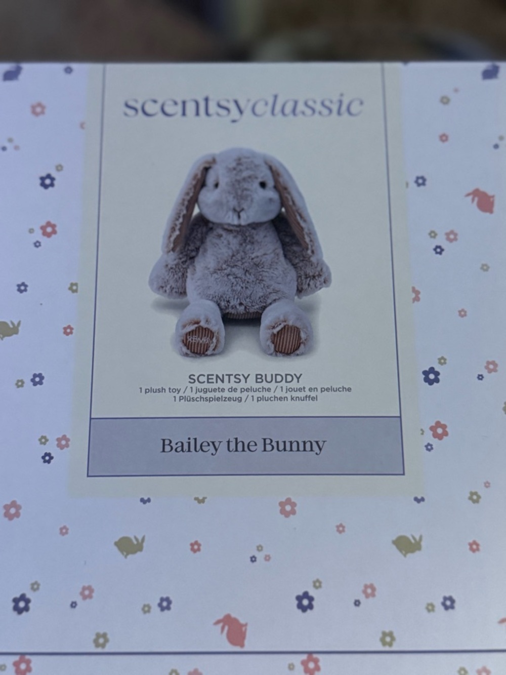 Scentsy Plush Bailey the Bunny - Light Gray with Tan Accents